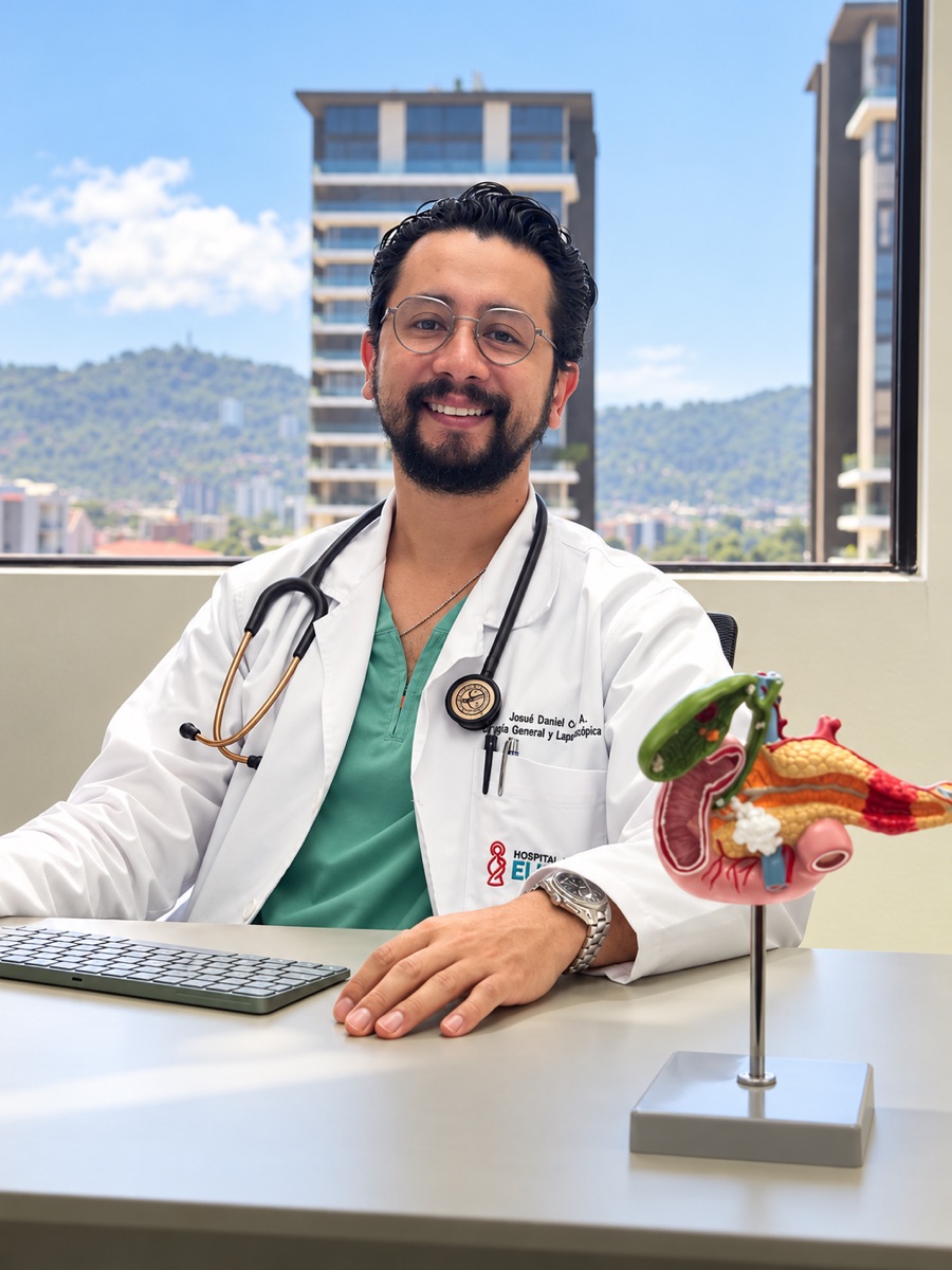 Dr. Josué Cuellar en su consultorio